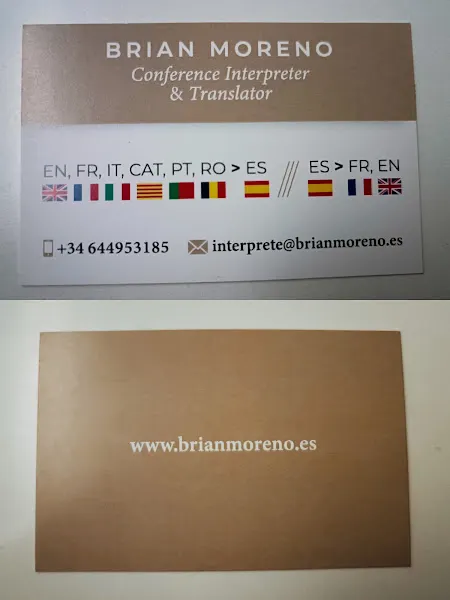 Traductor e intérprete - Brian Moreno - Madrid